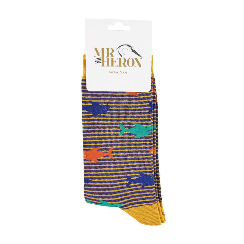 1 Pack Mens Novelty Purple Shark Bamboo Socks