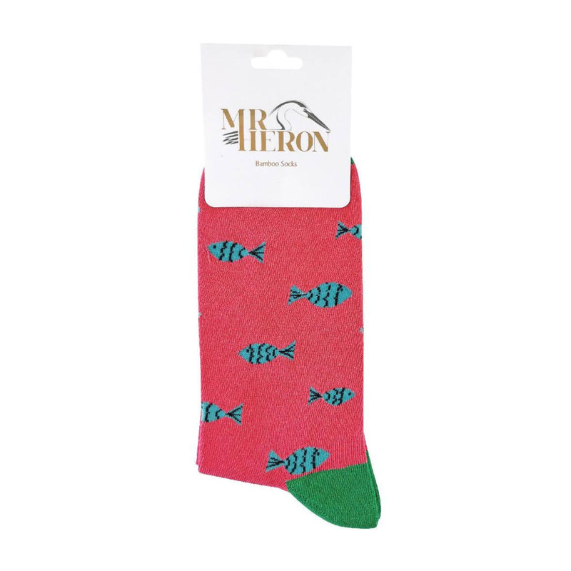 1 Pack Mens Novelty Red Fish Bamboo Socks