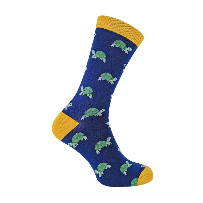 1 Pack Mens Novelty Navy Turtle Bamboo Socks