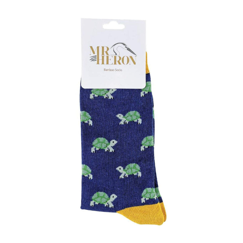 1 Pack Mens Novelty Navy Turtle Bamboo Socks