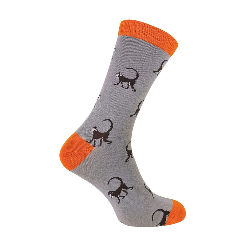 1 Pack Mens Novelty Grey Monkey Bamboo Socks