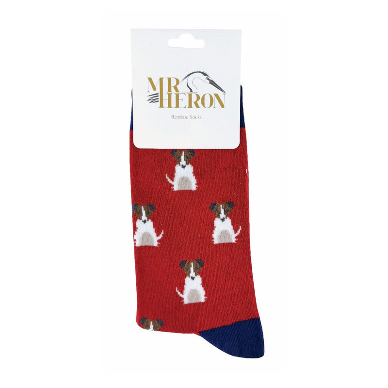 1 Pack Mens Novelty Red Jack Russell Bamboo Socks