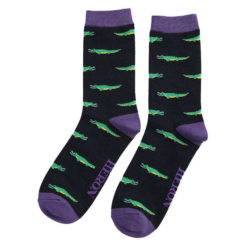 1 Pack Mens Novelty Crocodile Bamboo Socks