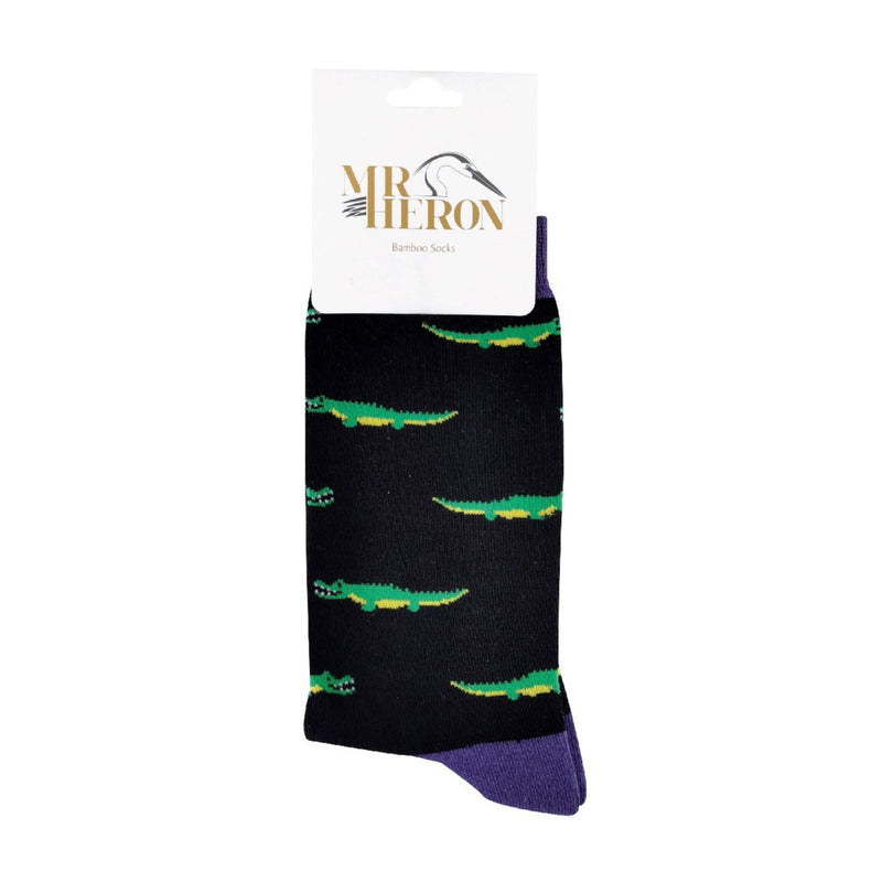 1 Pack Mens Novelty Crocodile Bamboo Socks