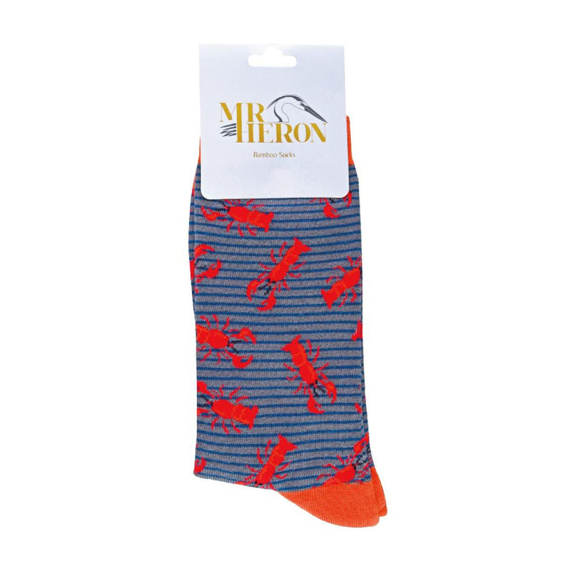 1 Pack Mens Novelty Grey Lobster Bamboo Socks