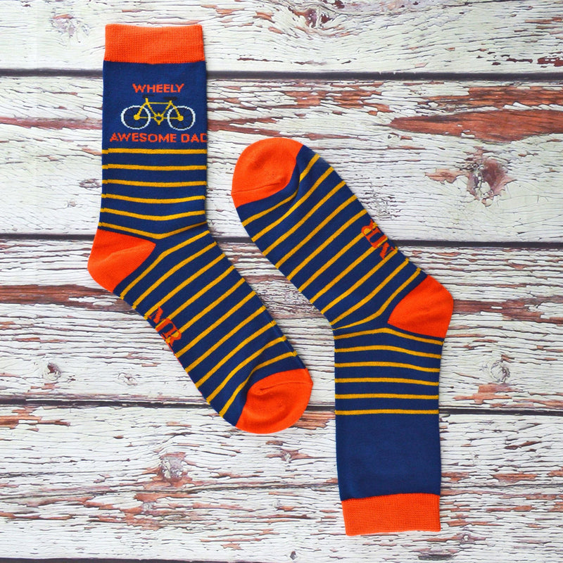 1 Pack Mens Wheely Awesome Dad Bamboo Socks