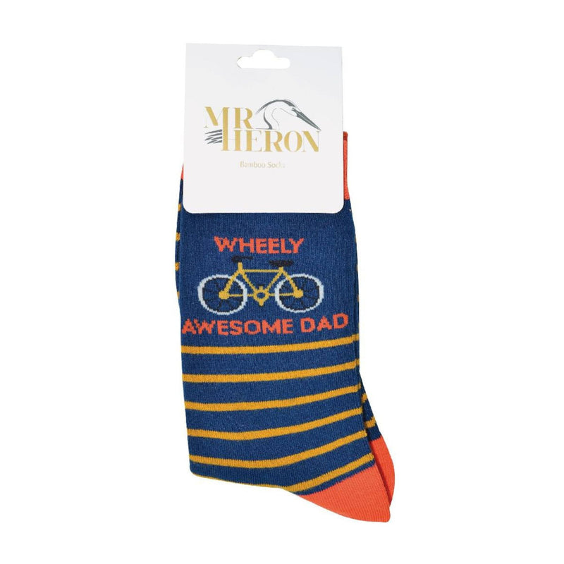 1 Pack Mens Wheely Awesome Dad Bamboo Socks