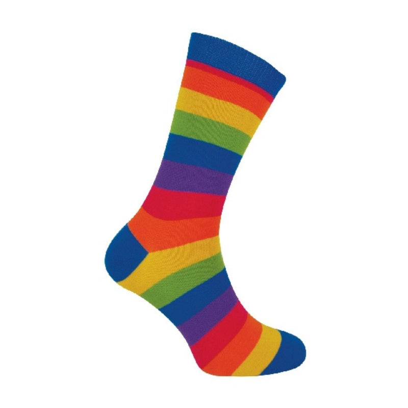 1 Pack Mens Novelty Rainbow Striped Bamboo Socks
