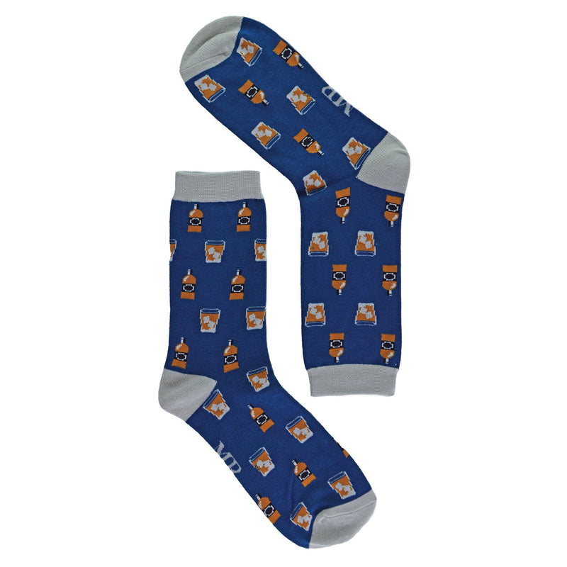 1 Pack Mens Novelty Navy Whiskey Bamboo Socks