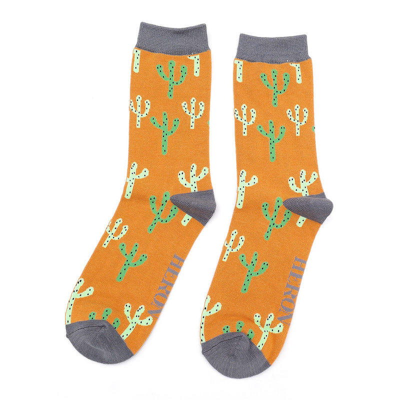 1 Pack Mens Mustard Cactus Soft Bamboo Socks