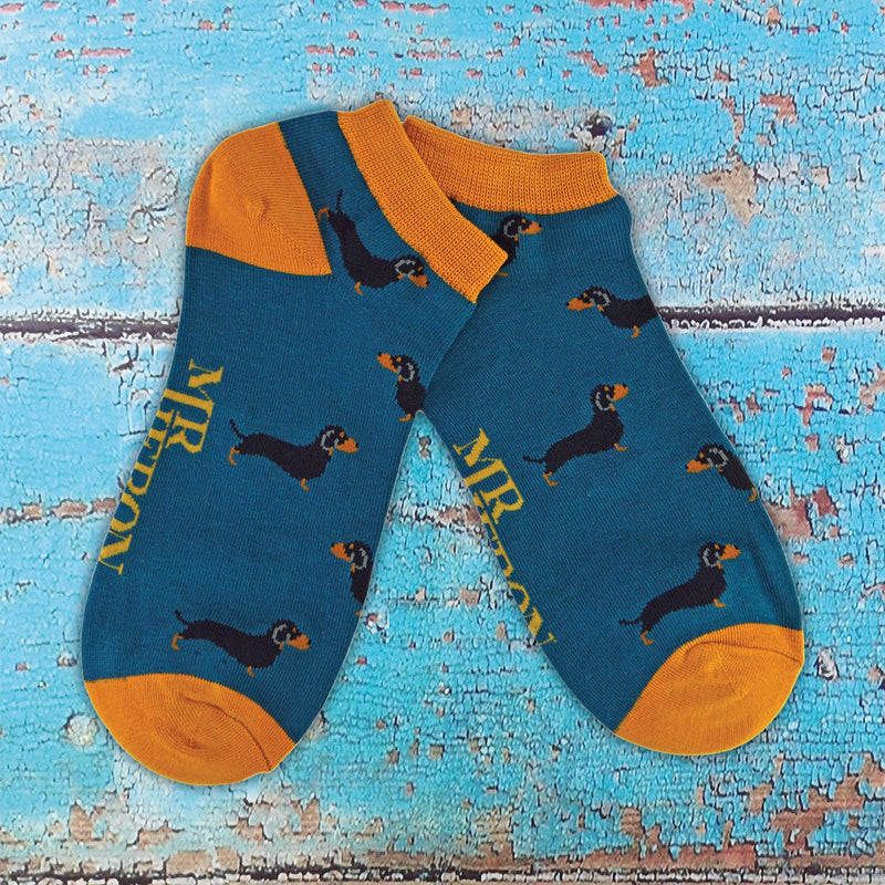1 Pack Mens Animal Themed Bamboo Trainer Socks