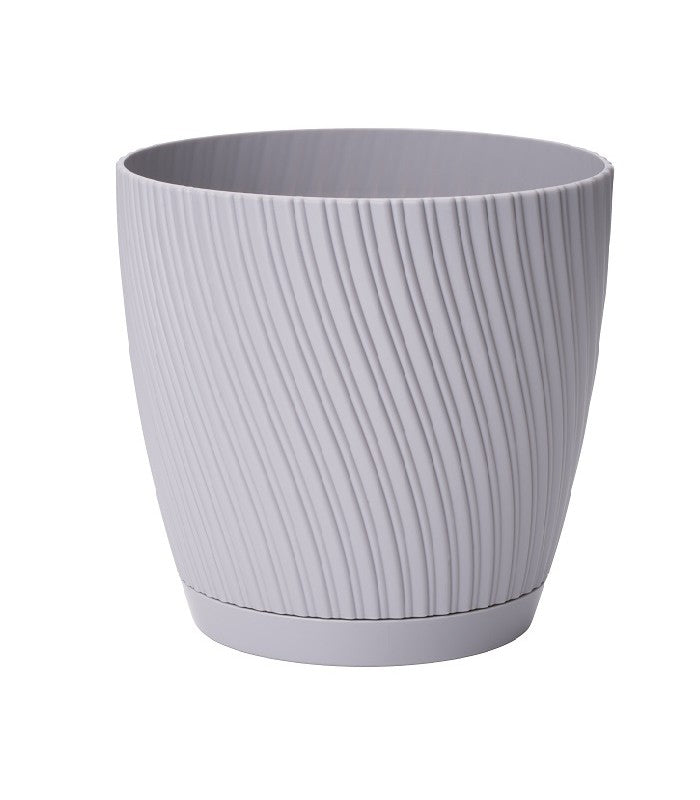 Mika Pot with Saucer 150mm Platinum