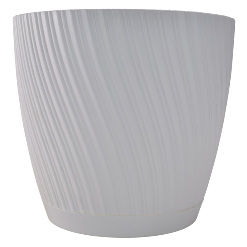 Mika Pot with Saucer 170mm White