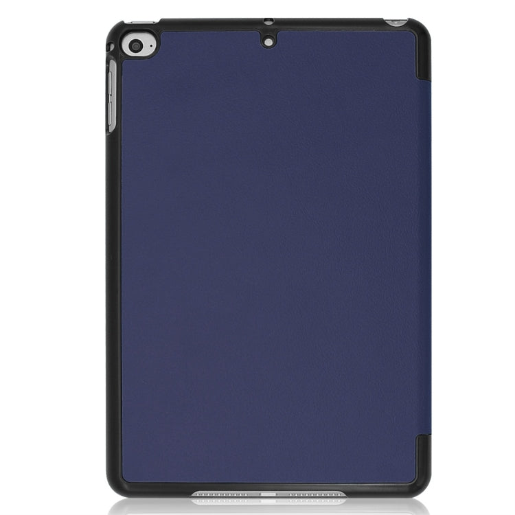 Custer Texture Horizontal Flip Smart PU Leather Case for iPad Mini 4 / Mini 5, with Sleep / Wake-up Function & Three-folding Holder, For iPad Mini 4 / Mini 5