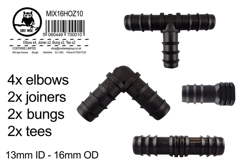 Mix 1/2" Barb Connectors HOZ10