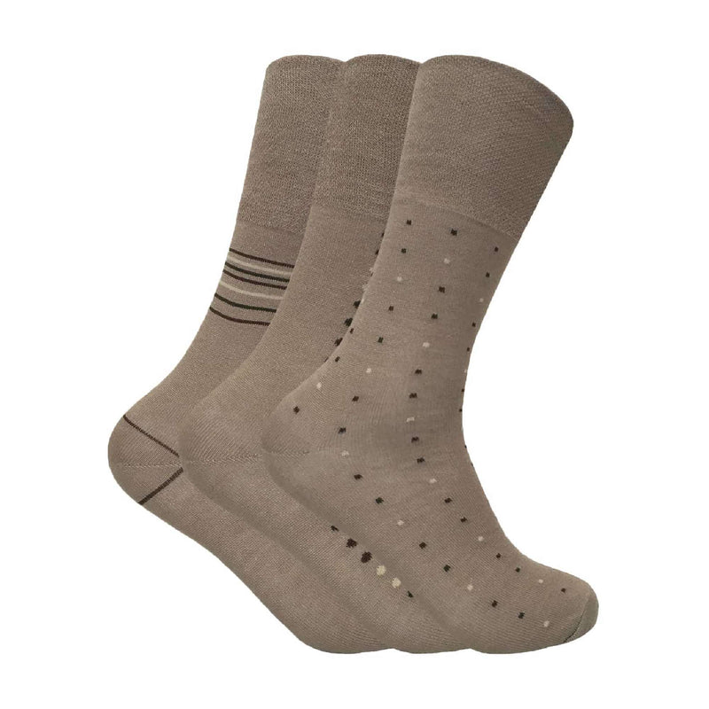 3 Pack Mens Antibacterial Anti Sweat Bamboo Socks With Non Elastic Top