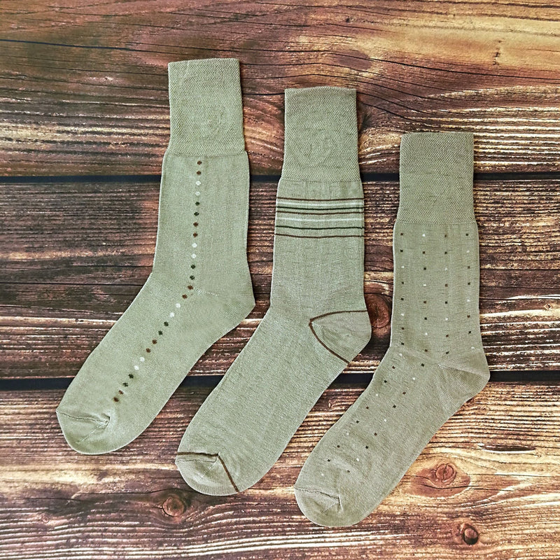 3 Pack Mens Antibacterial Anti Sweat Bamboo Socks With Non Elastic Top