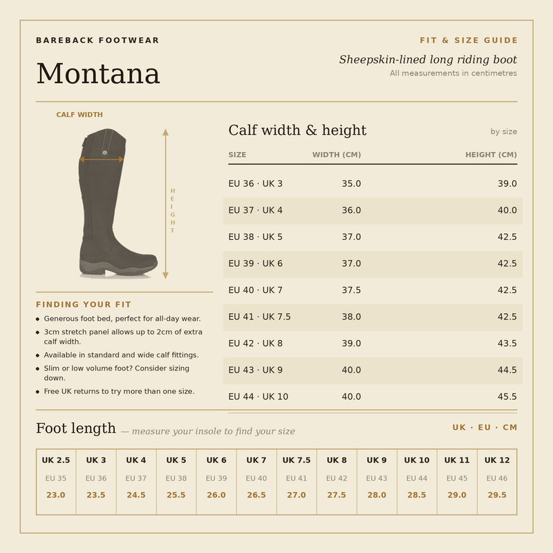 Montana Riding Boots - Brown - Standard Calf and Wide Calf