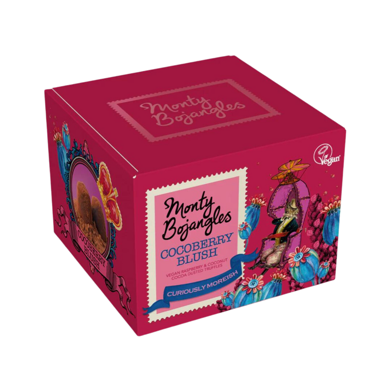 Monty Bojangles | Vegan Cocoberry Blush Chocolate Truffles | 100g Box