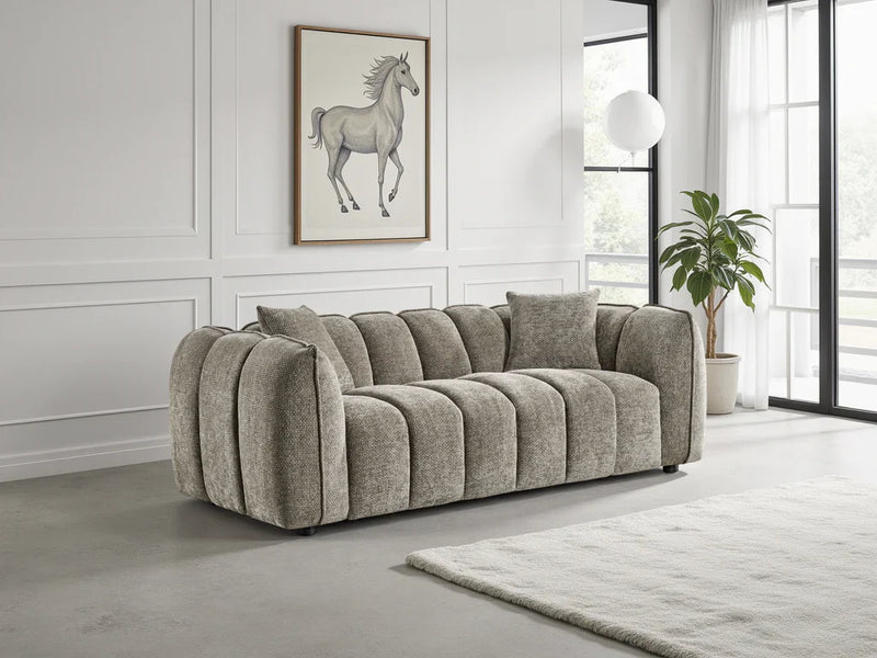 Luxurious Venice Velvet 3-Seater Sofa - Tufted Design, Deep Cushions