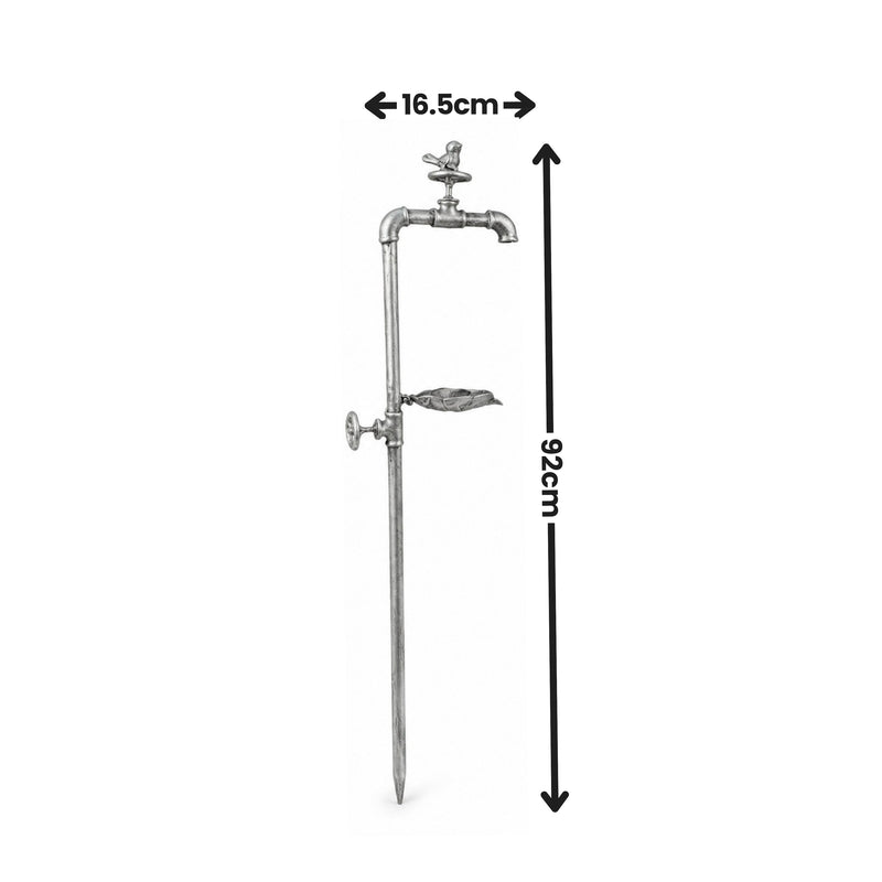 Rustic Bird Bath and Feeder Freestanding Garden Stake 92cm
