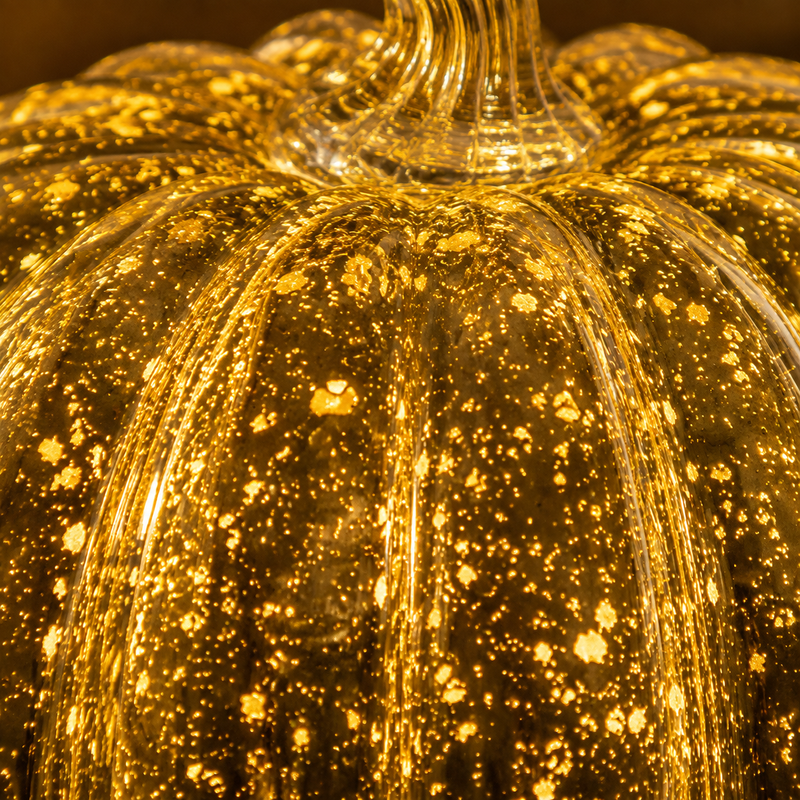 Gold LED Light Up Pumpkin & Squash Autumn Decoration Set