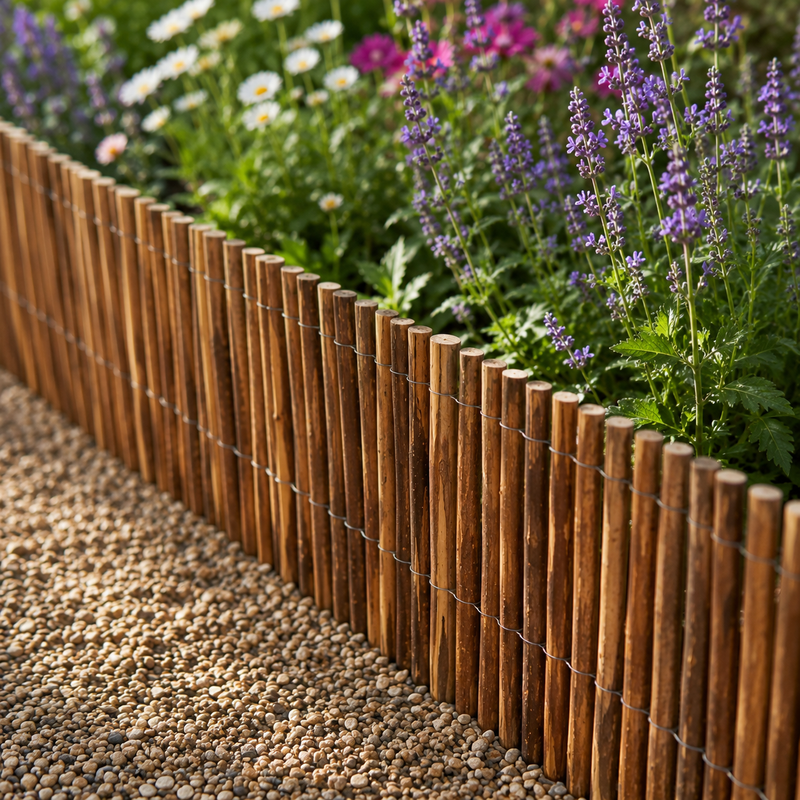 Large Natural Willow Garden Edging Roll