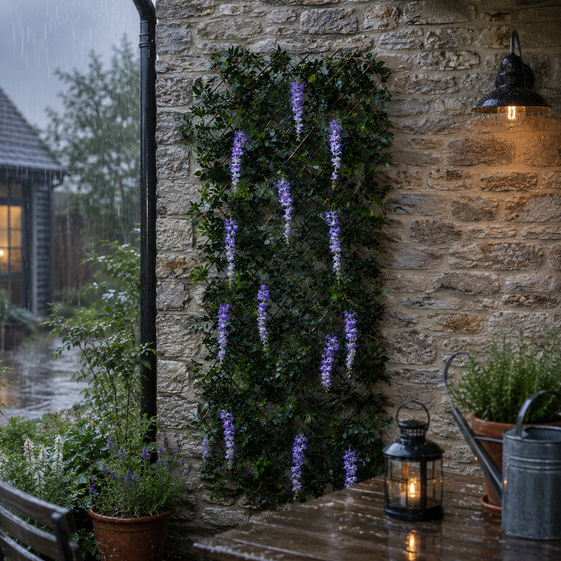 Extendable Purple Wisteria Trellis Garden Decoration