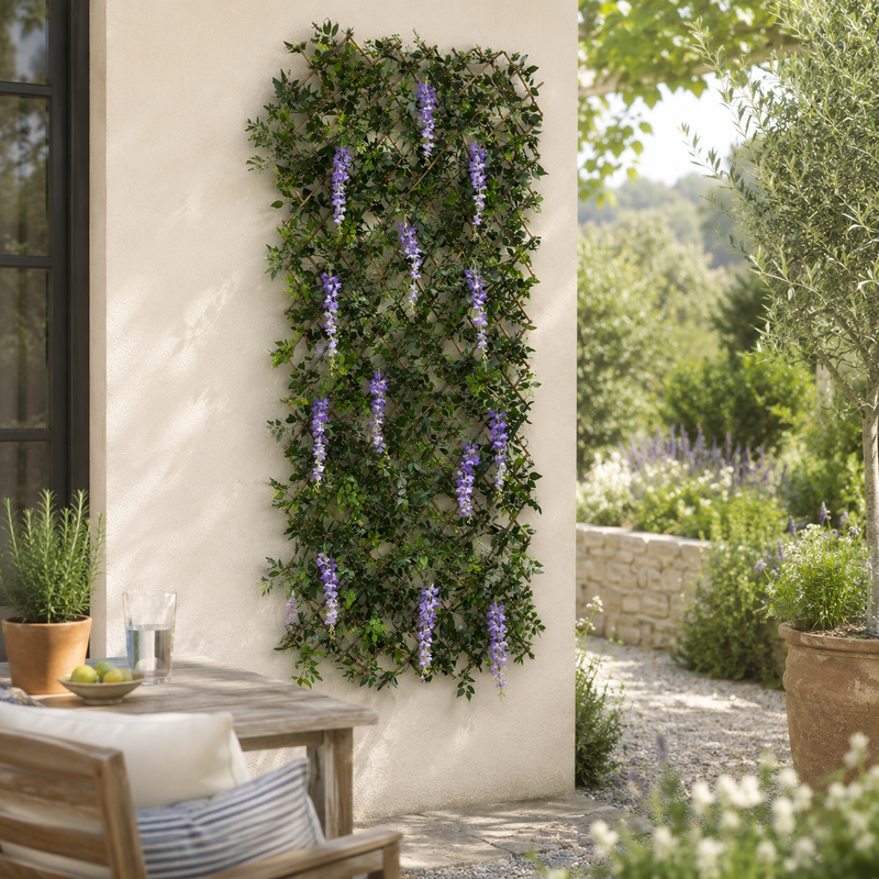 Extendable Purple Wisteria Trellis Garden Decoration