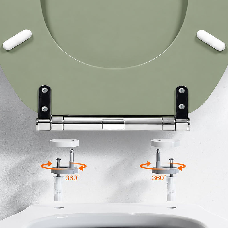 Sage Green Soft Close MDF Toilet Seat with Quick Release