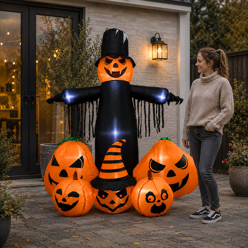 Inflatable Halloween Pumpkin Family with LED Lights
