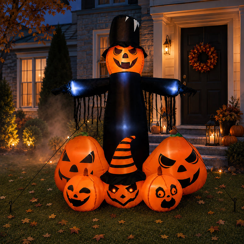 Inflatable Halloween Pumpkin Family with LED Lights