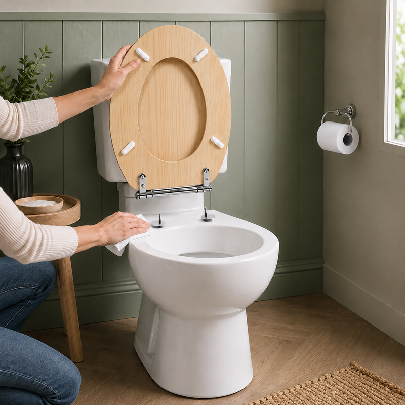 Light Pine MDF Soft Close Toilet Seat with Quick Release