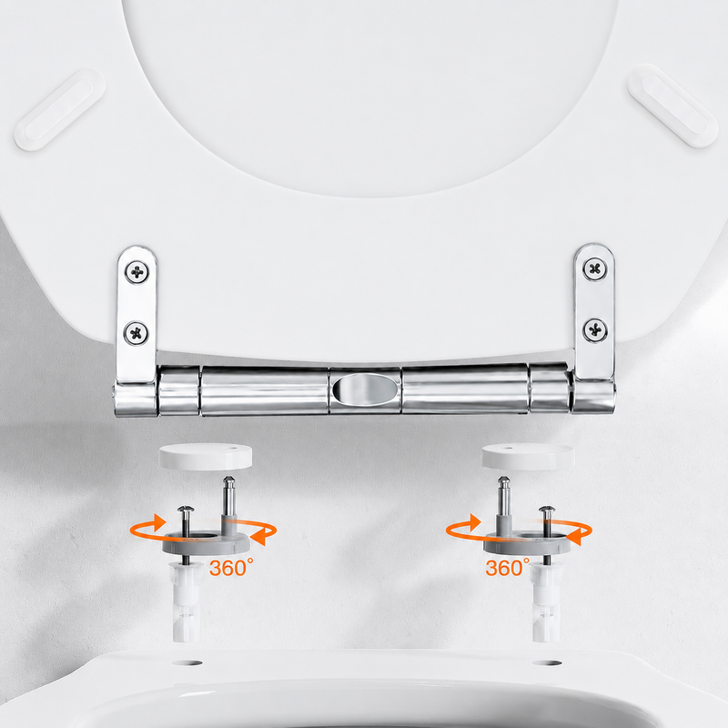 White MDF Soft Close Toilet Seat with Quick Release Oval Fit