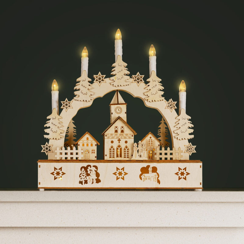 Christmas Village Candle Bridge