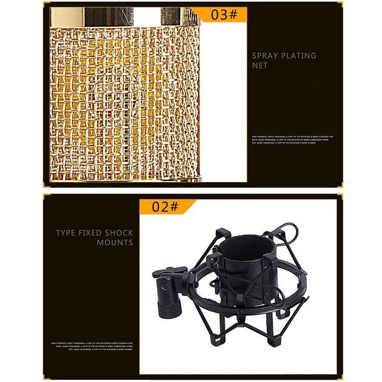 BM-800 Network K-Song Dedicated High-end Metal Shock Mount Microphone Set, BM800 Kit Blue, BM800 Kit Black, BM800 Kit Pink