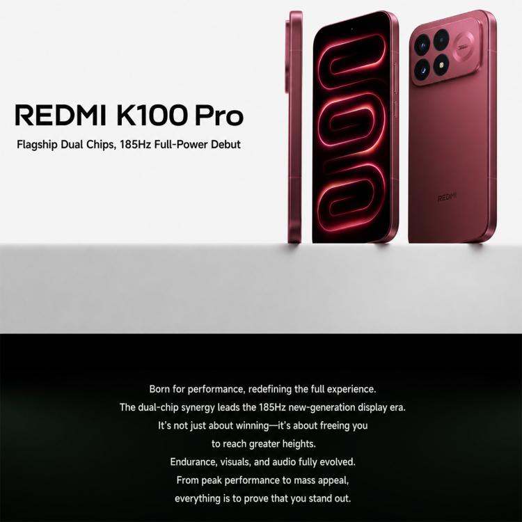 Xiaomi Redmi K100 Pro, 16GB+256GB, 6.59 inch Xiaomi HyperOS 3 Snapdragon 8 Elite V Series Octa Core, NFC, Network: 5G, 16GB+256GB