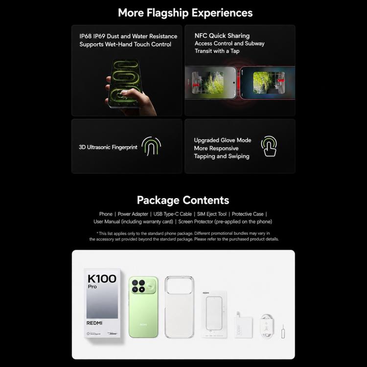 Xiaomi Redmi K100 Pro, 16GB+256GB, 6.59 inch Xiaomi HyperOS 3 Snapdragon 8 Elite V Series Octa Core, NFC, Network: 5G, 16GB+256GB