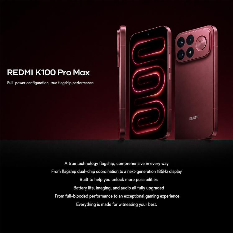 Xiaomi Redmi K100 Pro Max, 12GB+256GB, 6.9 inch Xiaomi HyperOS 3 Snapdragon 8 Elite Gen 5 Octa Core, NFC, Network: 5G, 12GB+256GB
