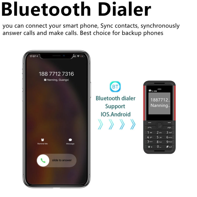 1.33 inch, MTK6261D, 21 Keys, Support Bluetooth, FM, Magic Sound, Auto Call Record, GSM, Triple SIM, Russian Key