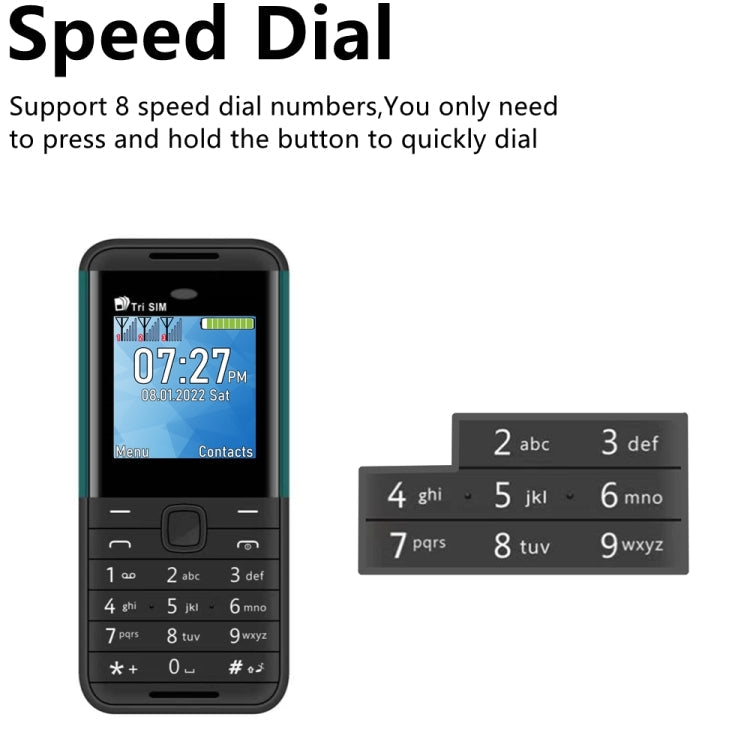 1.33 inch, MTK6261D, 21 Keys, Support Bluetooth, FM, Magic Sound, Auto Call Record, GSM, Triple SIM, Russian Key