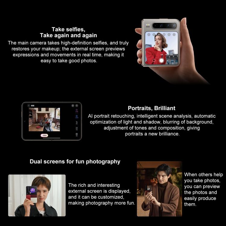 HUAWEI Pura X, 12GB+512GB, Side Fingerprint Identification, 6.3 inch + 3.5 inch HarmonyOS 5.0.1 Octa Core, NFC, OTG, Not Support Google Play, 12GB+512GB