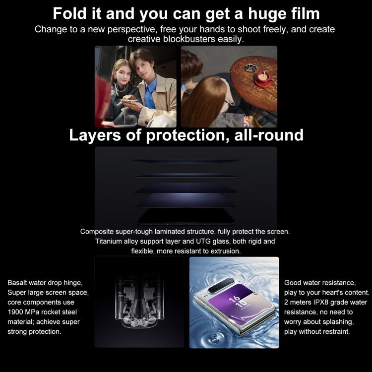 HUAWEI Pura X, 12GB+512GB, Side Fingerprint Identification, 6.3 inch + 3.5 inch HarmonyOS 5.0.1 Octa Core, NFC, OTG, Not Support Google Play, 12GB+512GB