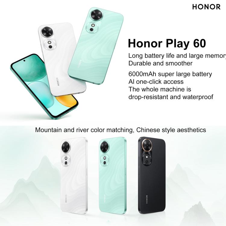 Honor Play 60, 8GB+256GB, Side Fingerprint, 6.61 inch MagicOS 9.0 Dimensity 6300 Octa Core, Network: 5G, OTG, Play 60, 8GB+256GB, 8GB+256GB
