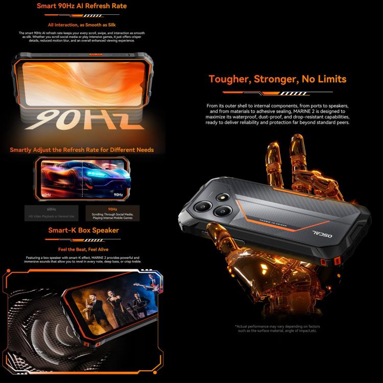 Blackview Oscal Marine 2, 4GB+64GB, 6.56 inch Android 15 Unisoc UMS9230E T615 Octa Core, Network: 4G, OTG, NFC, 4GB+64GB