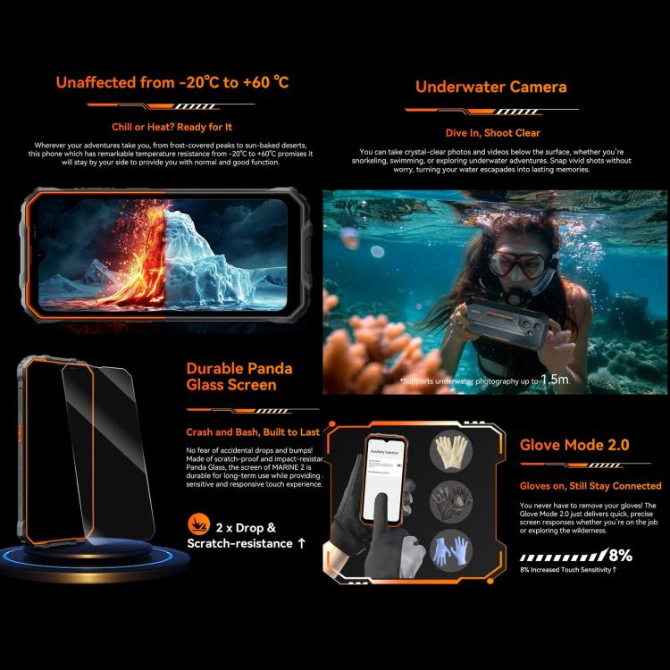 Blackview Oscal Marine 2, 4GB+64GB, 6.56 inch Android 15 Unisoc UMS9230E T615 Octa Core, Network: 4G, OTG, NFC, 4GB+64GB