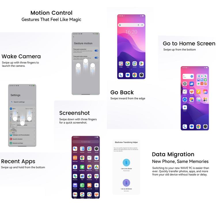 Blackview WAVE 9C, 4GB+128GB, 6.56 inch Android 15 Unisoc T603 SC9863A Octa Core, Network: 4G, OTG, 4GB+128GB