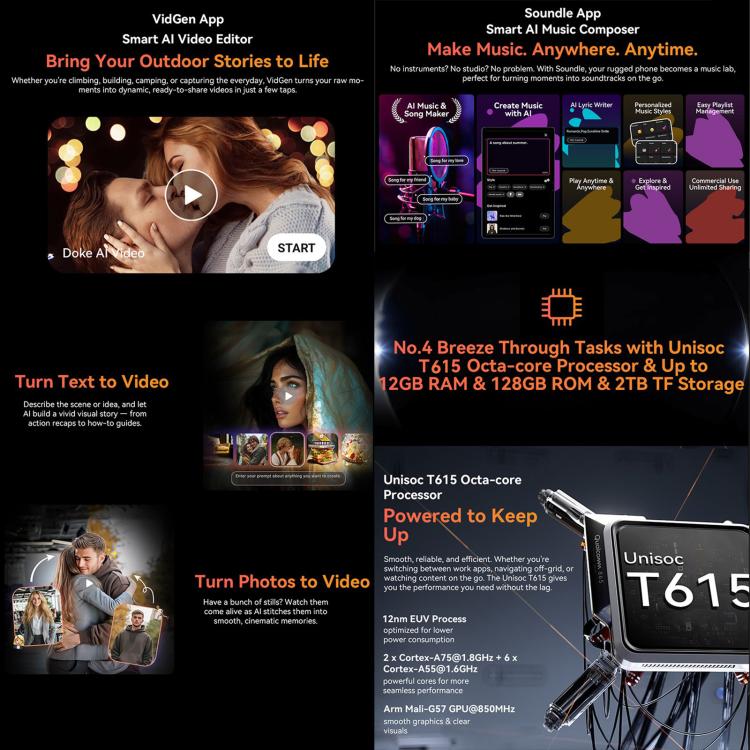 Blackview FORT 1, 4GB+128GB, 6.56 inch Android 15 Unisoc UMS9230E T615 Octa Core, Network: 4G, OTG, NFC, 4GB+128GB
