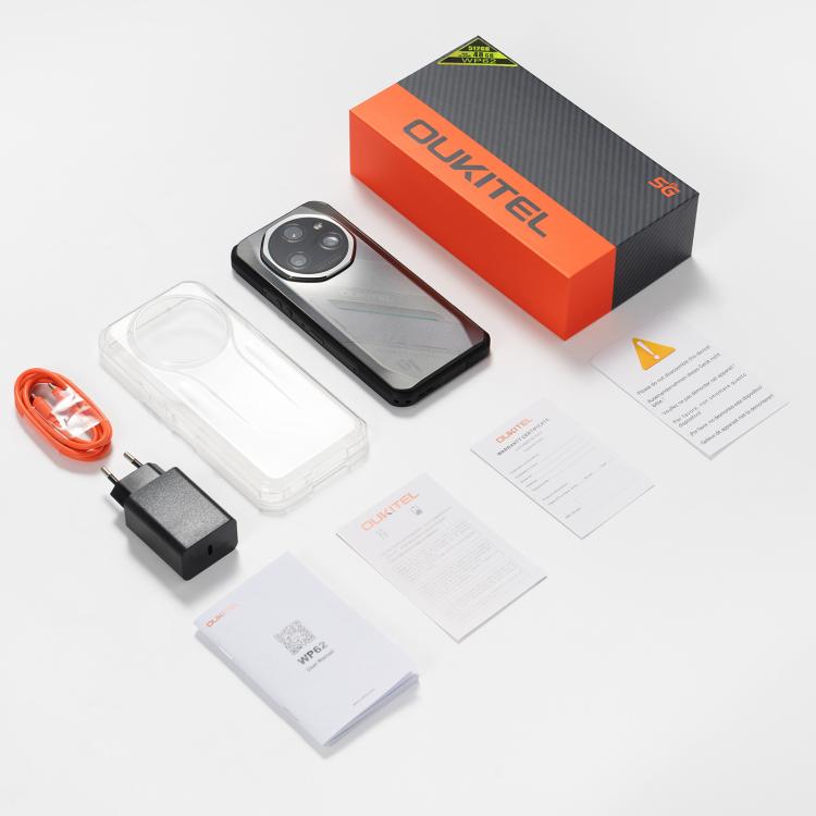 Oukitel WP62 Rugged Phone, 12GB+512GB, 108MP Camera, Fingerprint Identification, 6.6 inch Android 15 MediaTek Dimensity 7025 Octa Core, NFC, OTG, Network: 5G, 12GB+512GB