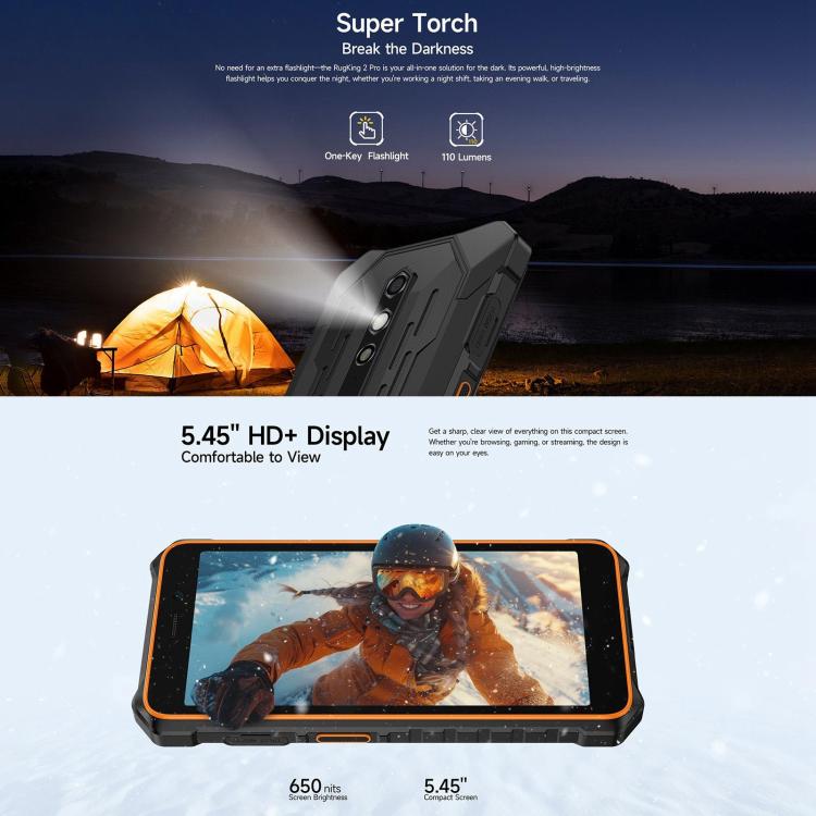 Ulefone RugKing 2 Pro Rugged Smartphone | 6GB RAM + 128GB | Android 16 | IP68/IP69K